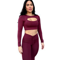CONJUNTO FRUFRU MANGA LONGA BORDÔ (empina)