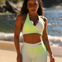 TOP PESCOÇO TIE DYE AMARELO NEÓN