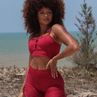 CONJUNTO SHORT JACQUARD CEREJA P (empina)
