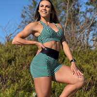 CONJUNTO SHORT LISTRAS VERDE (empina)