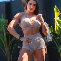 CONJUNTO MUSA SHORT BROCADO NUDE (empina)