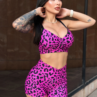 CONJUNTO SHORT ONÇA ROSA