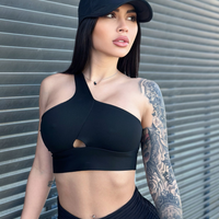 TOP OMBRO PRETO LISO