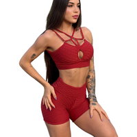 CONJUNTO SHORT BROCADO TOMATE (normal)
