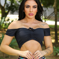 TOP CIGANINHA PRETO LISO
