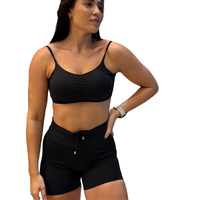 CONJUNTO SHORT PRETO LISO (empina)