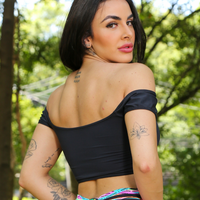 TOP CIGANINHA PRETO LISO