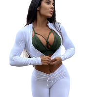 CASACO CURTO ZÍPER BRANCO LISO