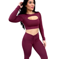 CONJUNTO FRUFRU MANGA LONGA BORDÔ (empina)