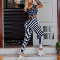 LEGGING LISTRAS BOLINHAS PRETO E BRANCO (empina)
