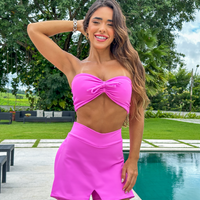 CONJUNTO SHORT SAIA ROSA ( normal ) ( tamanho p )