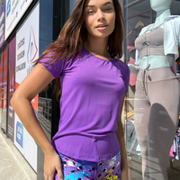 CAMISETA DRY FIT MANGUINHA ROXA