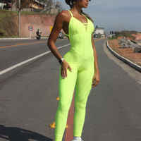 MACACÃO TIRAS ACESS AMARELO NEÓN ( empina )