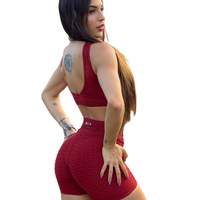 CONJUNTO SHORT BROCADO TOMATE (normal)