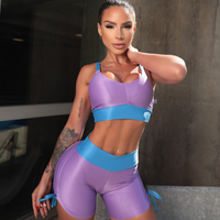 CONJUNTO SHORT DUO WONDER AZUL COM LILÁS (normal)