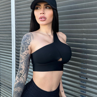 TOP OMBRO PRETO LISO