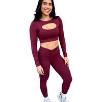 CONJUNTO FRUFRU MANGA LONGA BORDÔ (empina)