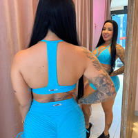 CONJUNTO MUSA SHORT BROCADO ACQUA (empina)