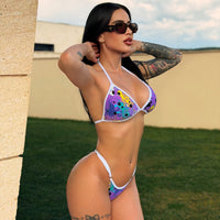 BIQUÍNI EUPHORIA ROXO COM VIÉS BRANCO
