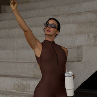 MACACÃO ZIPER BAILARINA MARROM (empina)