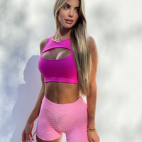 SHORT BROCADO ROSA BB ( empina )
