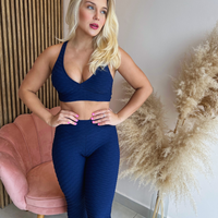 CONJUNTO LEGGING BROCADO AZUL MARINHO (empina)