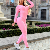 MACACÃO ZIPER MANGA LONGA ROSA BB (empina)
