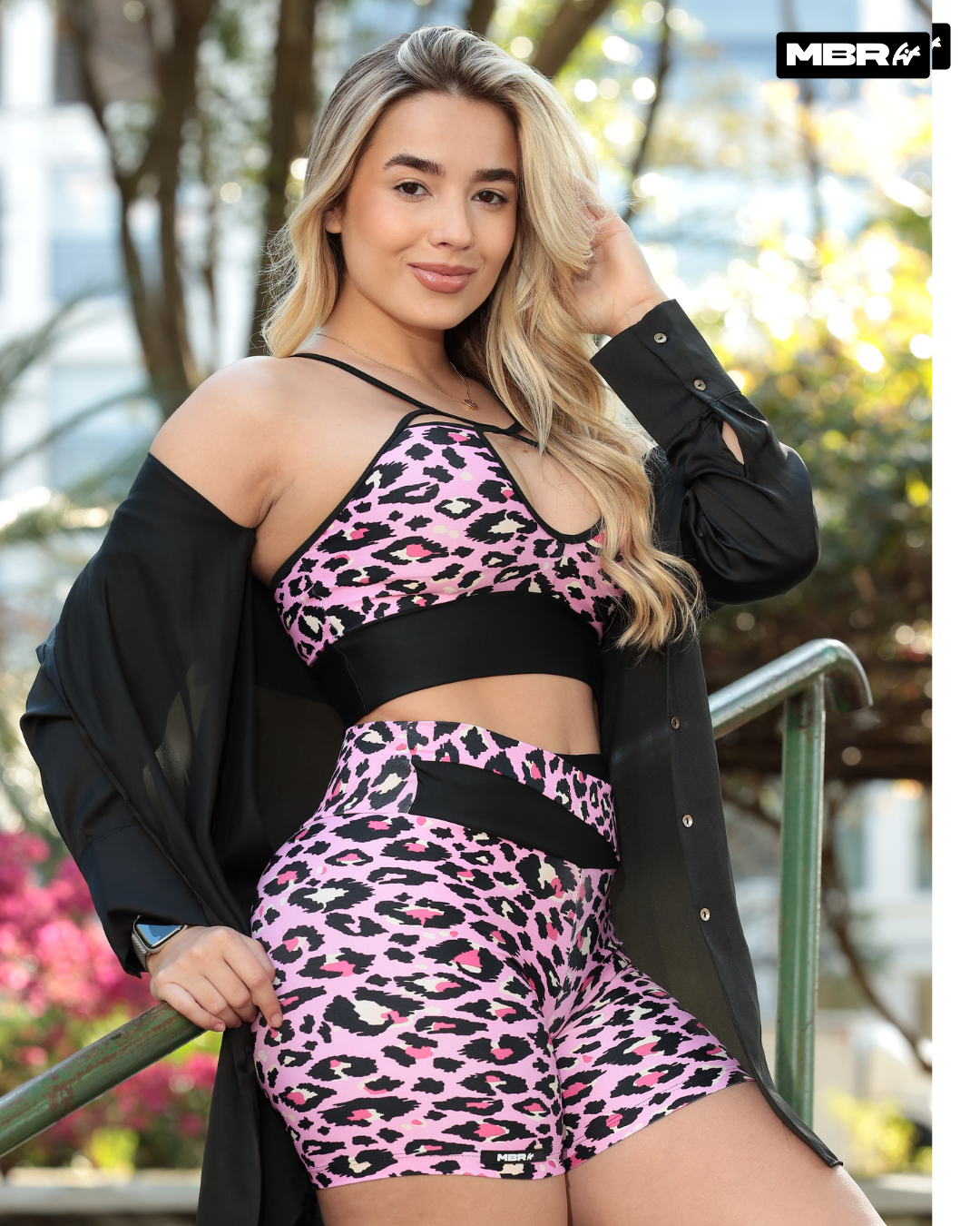CONJUNTO SHORT ONÇA ROSA (empina)