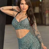 CONJUNTO SHORT ONCINHA VERDE E PRETO