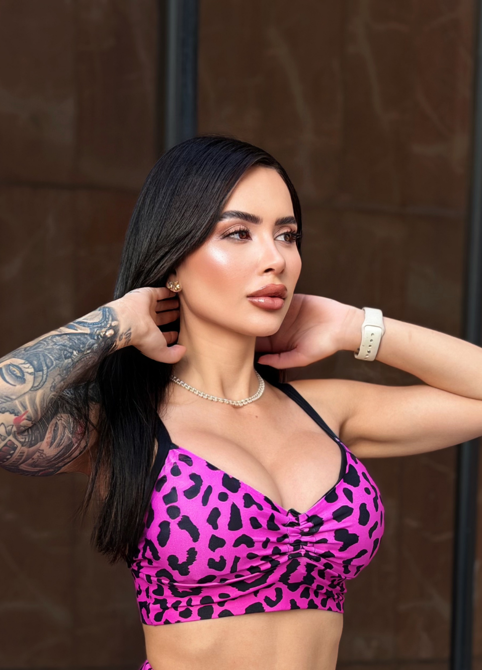 TOP LACINHO ONÇA ROSA