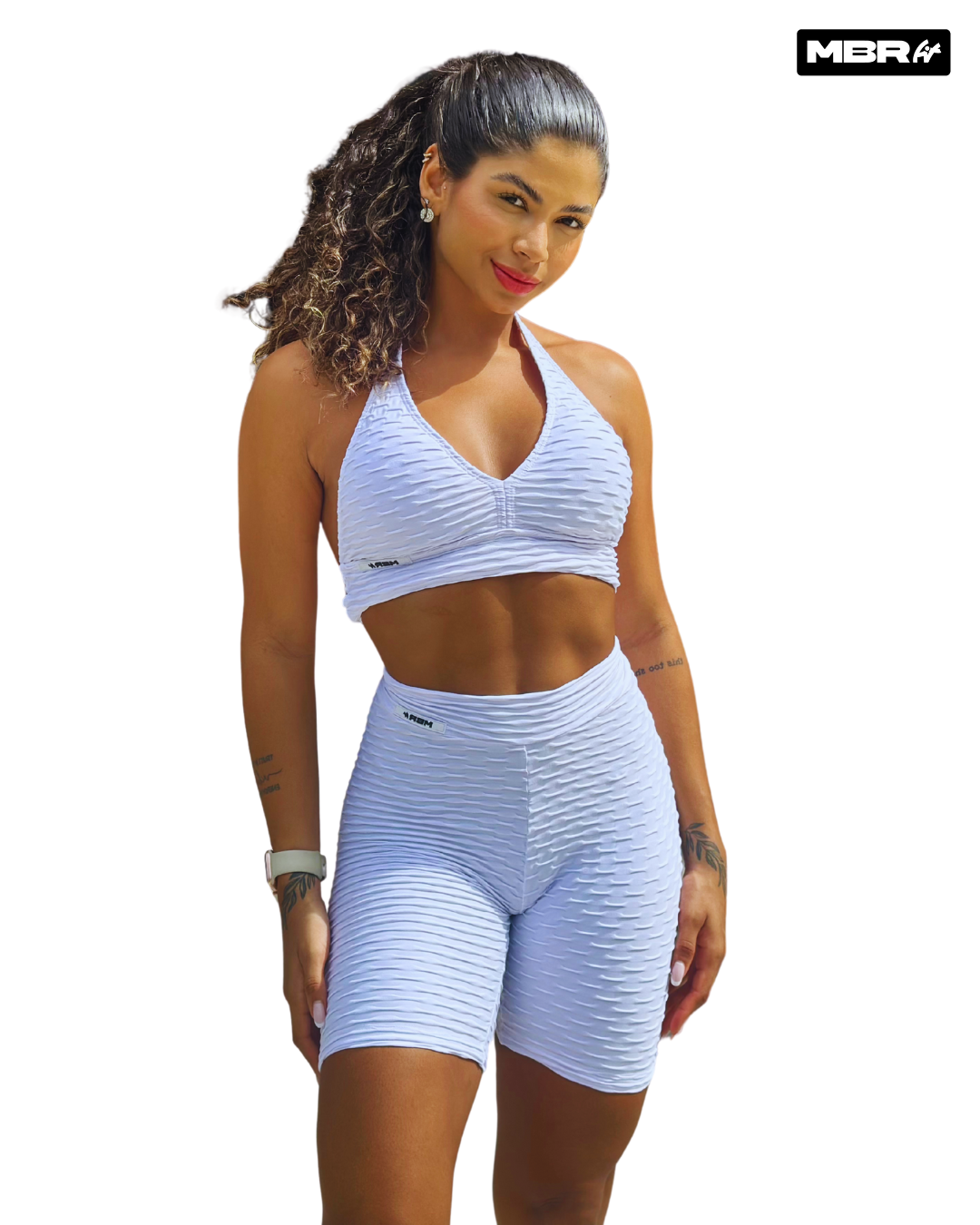 CONJUNTO SHORT GRINGA BROCADO BRANCO (empina)