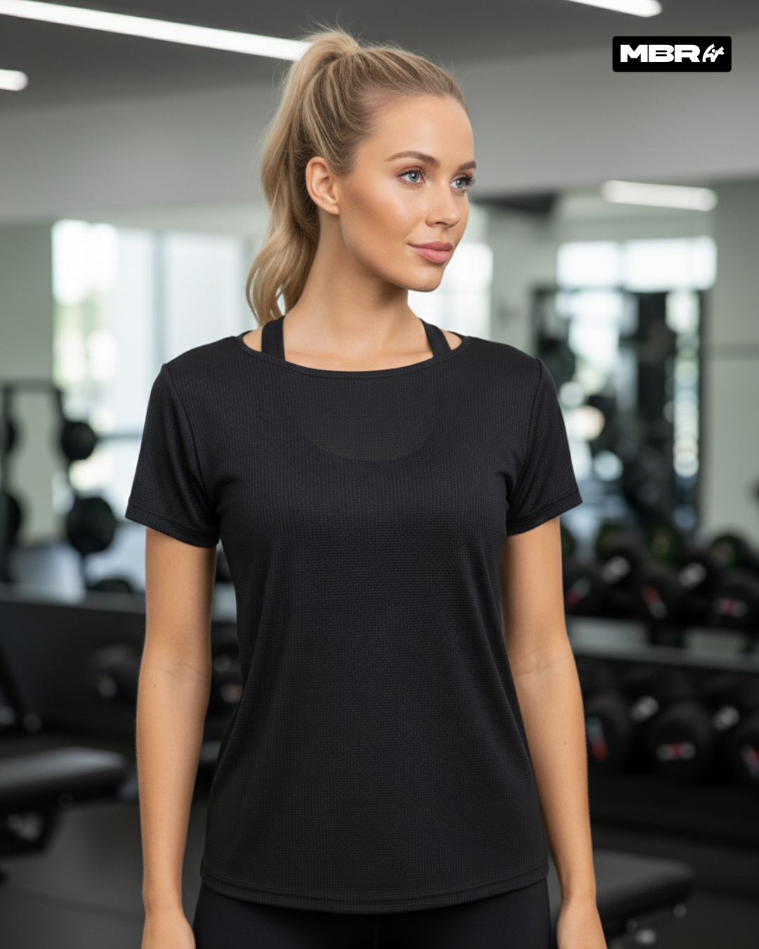 CAMISETA MANGUINHA DRY FIT PRETA
