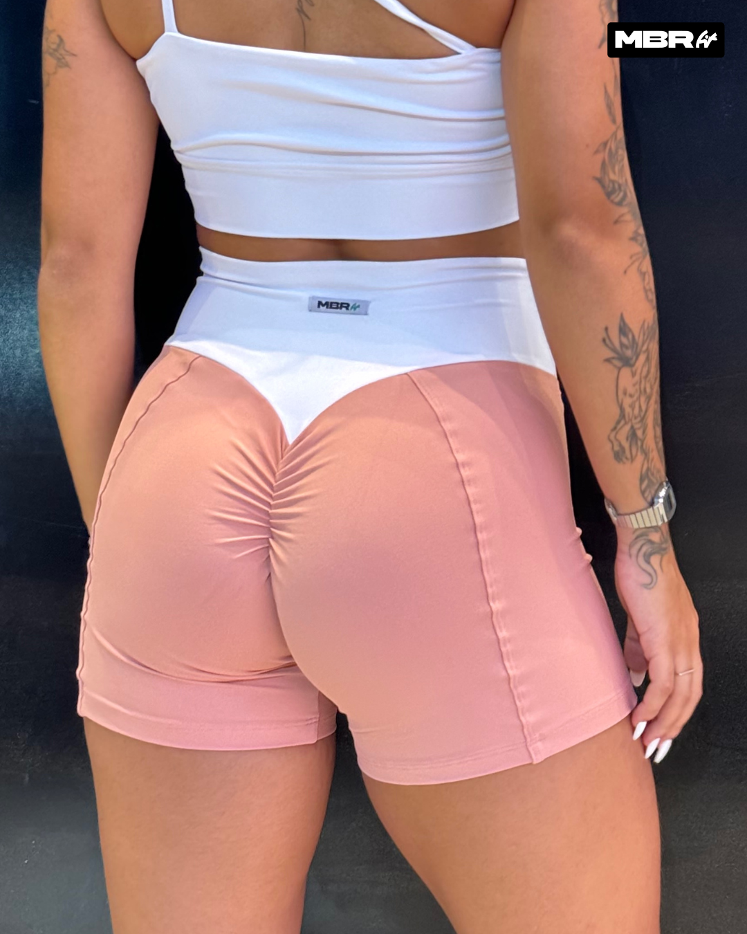 SHORT LISO ROSÊ CÓS BRANCO ( empina )