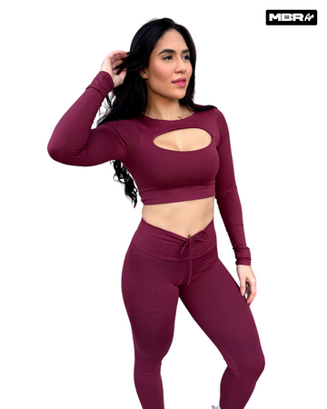 CONJUNTO FRUFRU MANGA LONGA BORDÔ (empina)