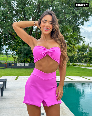 CONJUNTO SHORT SAIA ROSA ( normal ) ( tamanho p )