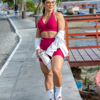 CONJUNTO SHORT GRINGA CEREJA (empina)