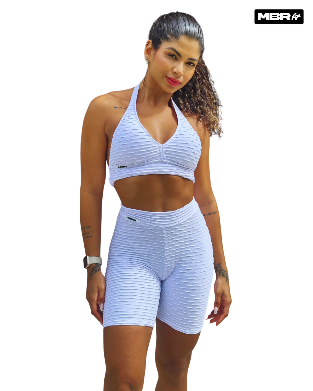 CONJUNTO SHORT GRINGA BROCADO BRANCO (empina)