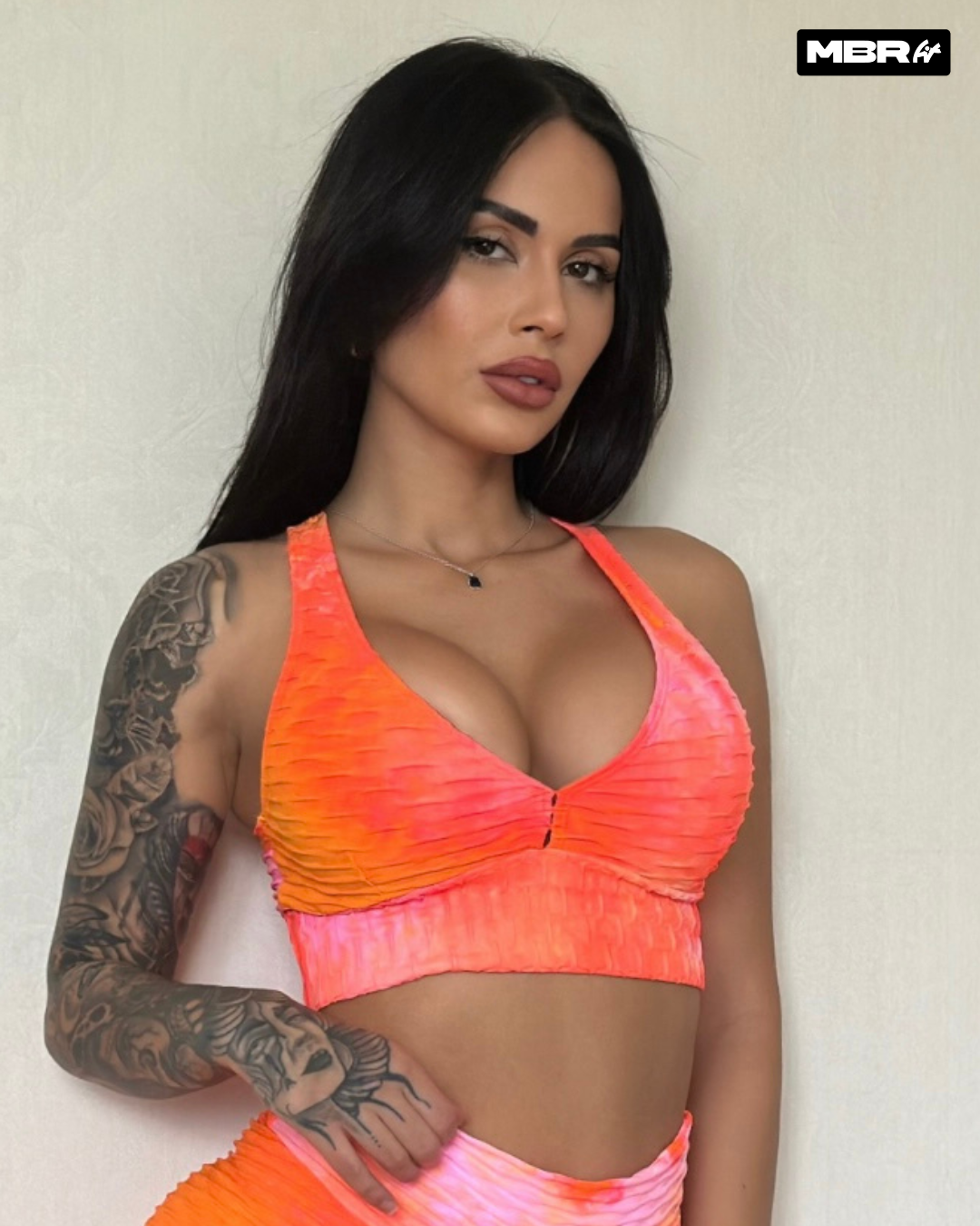 TOP NADADOR BROCADO TIE DYE LARANJA