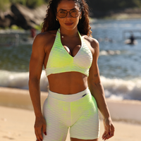 CONJUNTO SHORT GRINGA TIE DYE AMARELO NEÓN (empina)