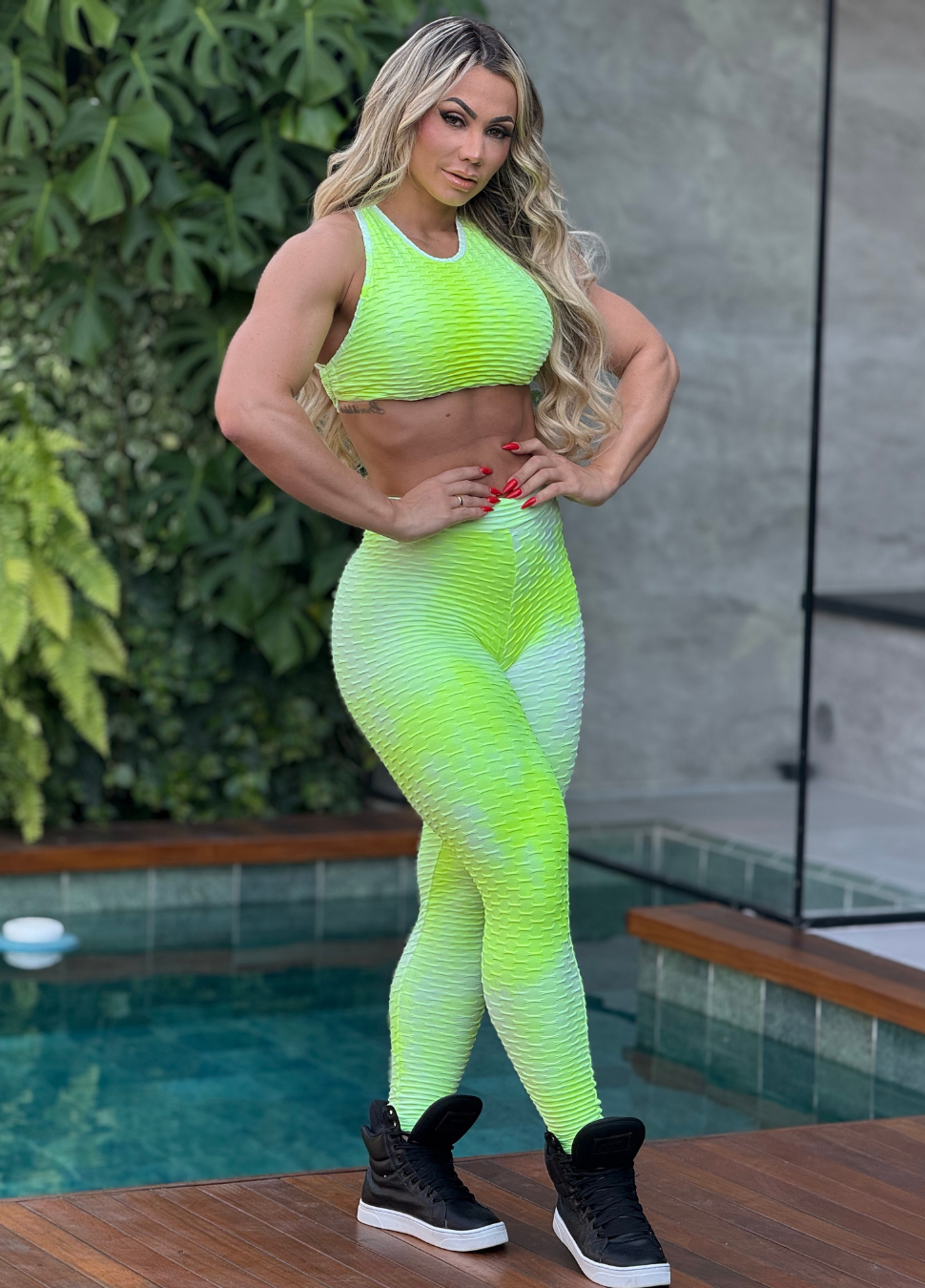 CONJUNTO LEGGING GRINGA TIE DYE AMARELO NEON