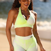 CONJUNTO SHORT GRINGA TIE DYE AMARELO NEÓN (empina)