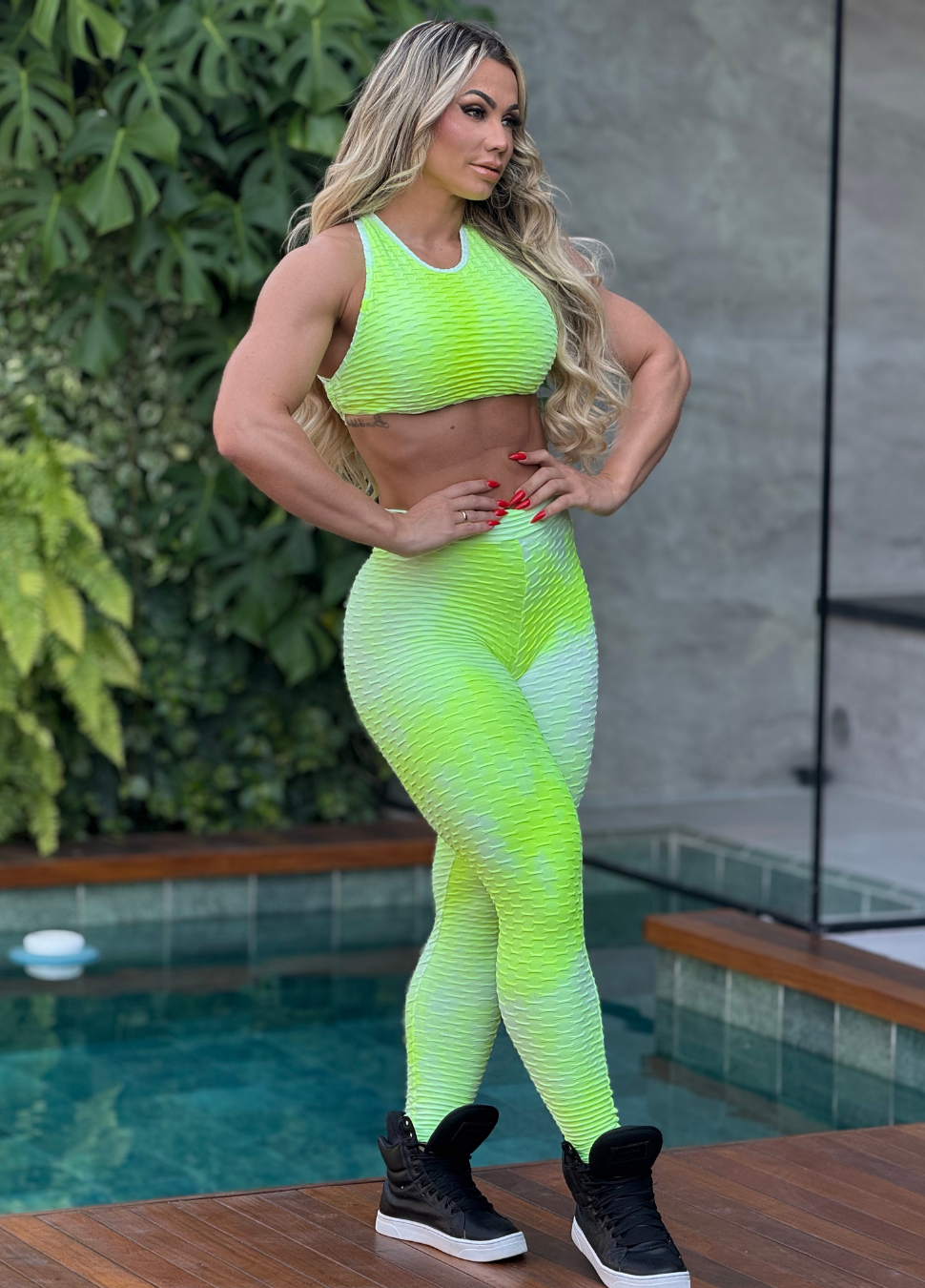 CONJUNTO LEGGING GRINGA TIE DYE AMARELO NEON