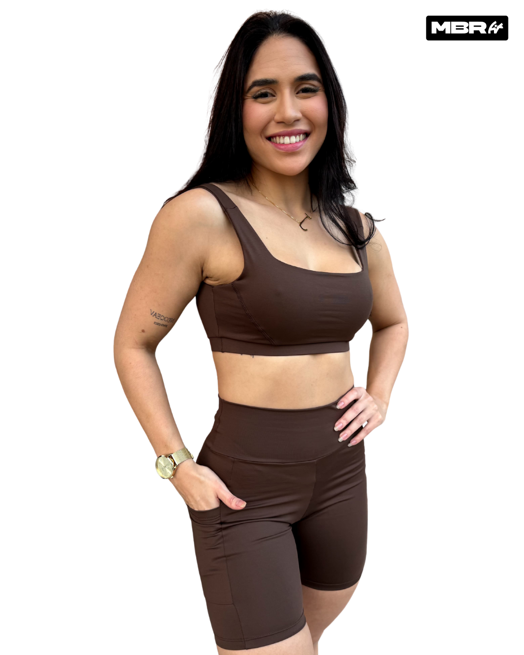 CONJUNTO SHORT BOLSO MARROM DARK (normal)
