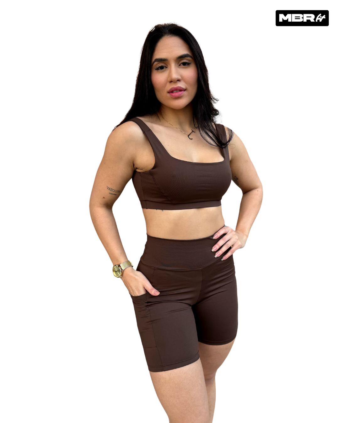 CONJUNTO SHORT BOLSO MARROM DARK (normal)