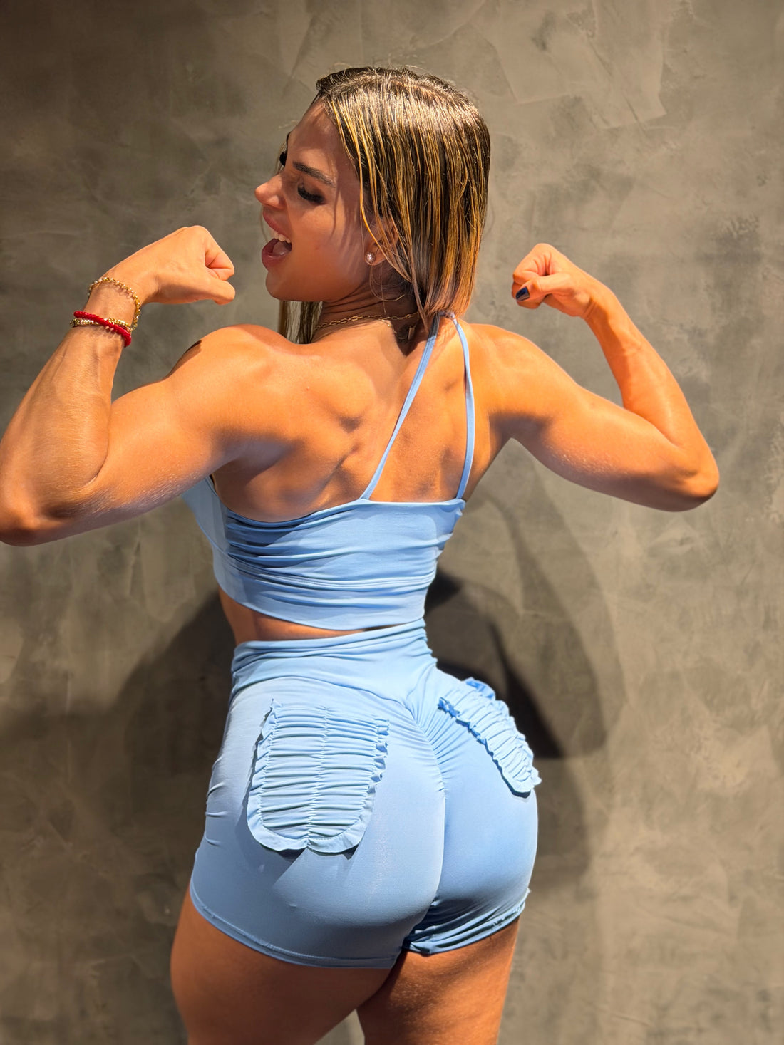 Conjunto Short Frufru Azul