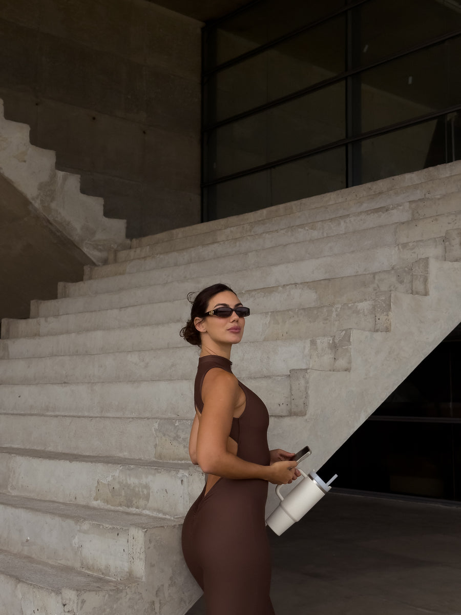 MACACÃO ZIPER BAILARINA MARROM (empina)