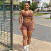 CONJUNTO SHORT ACESS MARROM (normal)