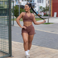 CONJUNTO SHORT ACESS MARROM (normal)