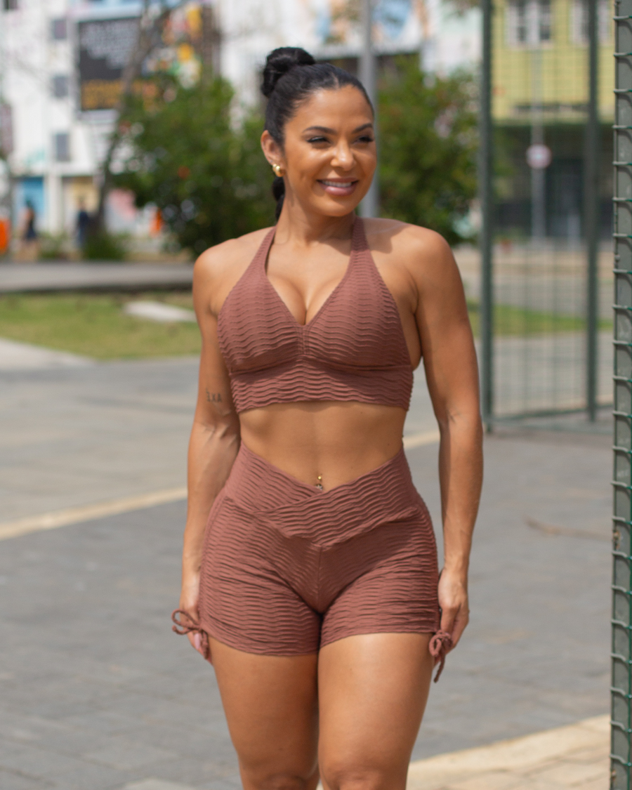 CONJUNTO SHORT ACESS MARROM (normal)