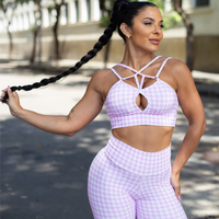CONJUNTO LEGGING XADREZ ROSA (empina)